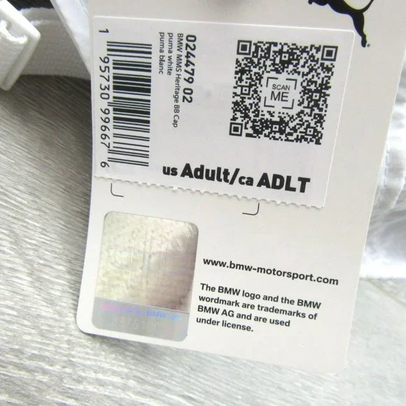 Puma BMW M Motorsport White Baseball Cap Hat Adult One Size Fit NEW - Picture 12 of 14